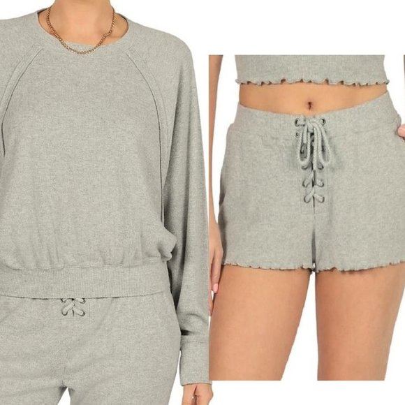 Vintage Havana Other - VINTAGE HAVANA Womens Gray Lounge Set, Shorts Sweatshirt - Medium  NEW w/ TAGS